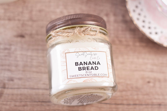 Banana Bread Candle in Mason Jar
