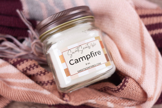 Campfire Candle in Mason Jar