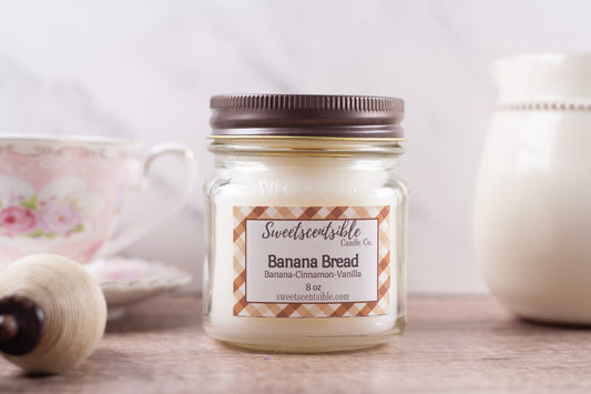 Banana Bread Candle in Mason Jar