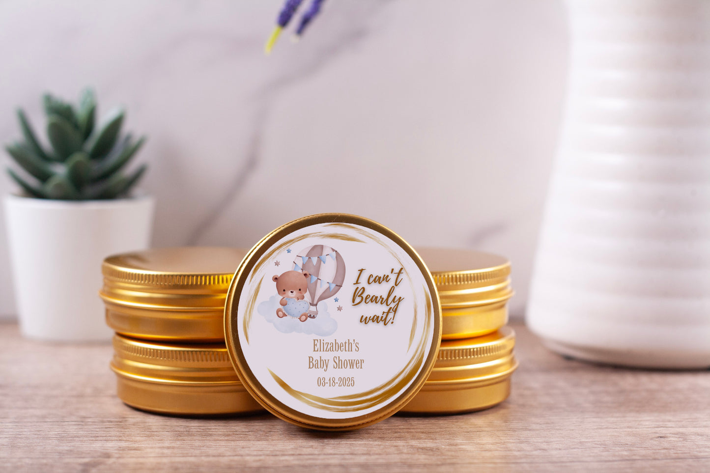 I Can Bearly Wait Baby Shower Candles |Teddy Bear Theme for Boy | Set of 12