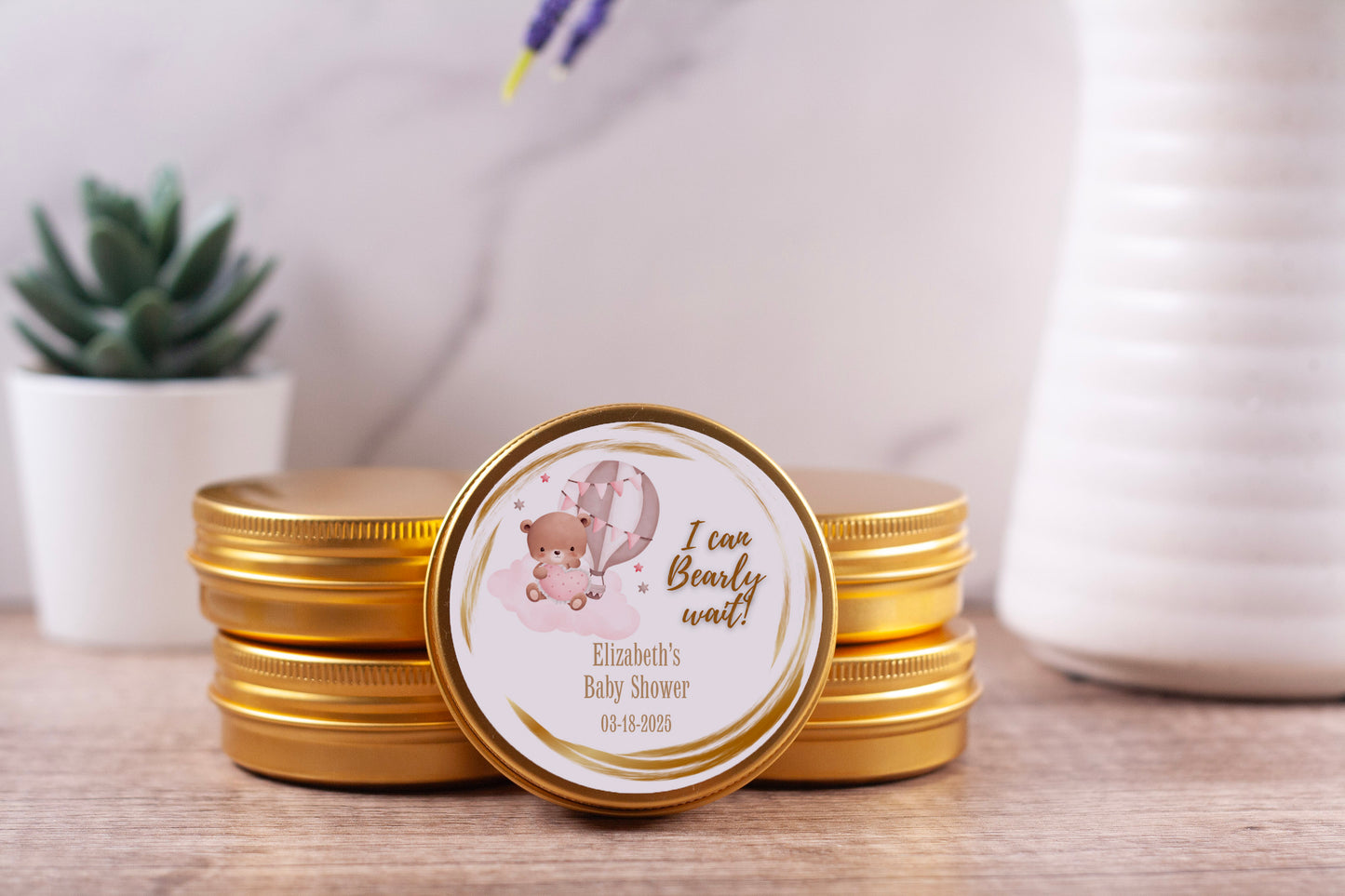 I Can Bearly Wait Baby Shower Candles |Teddy Bear Theme for Girl | Set of 12