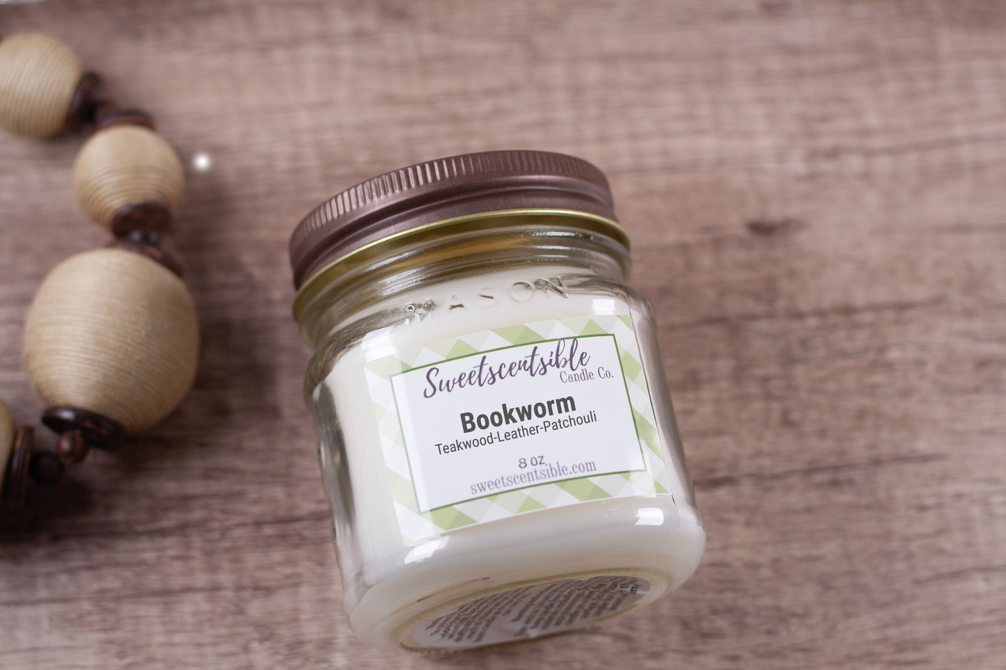 Bookworm Candle in Mason Jar
