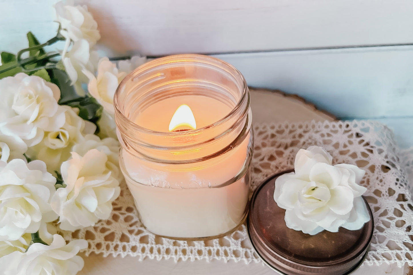 Bookworm Candle in Mason Jar