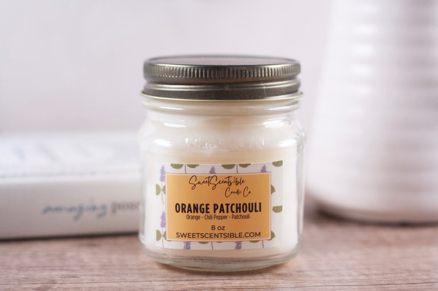 Orange Patchouli in Mason Jar