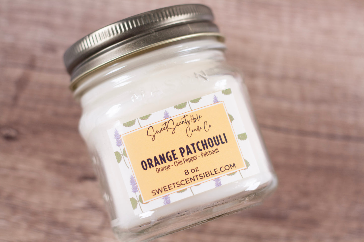 Orange Patchouli in Mason Jar