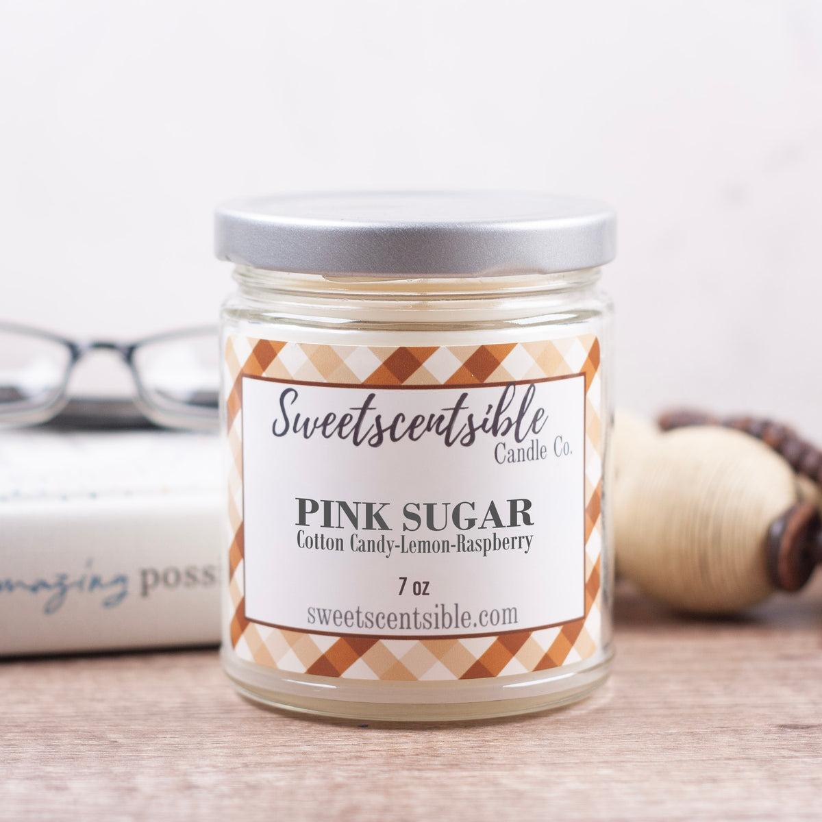 Pink Sugar Candle in Classic Jar - Cotton Wick
