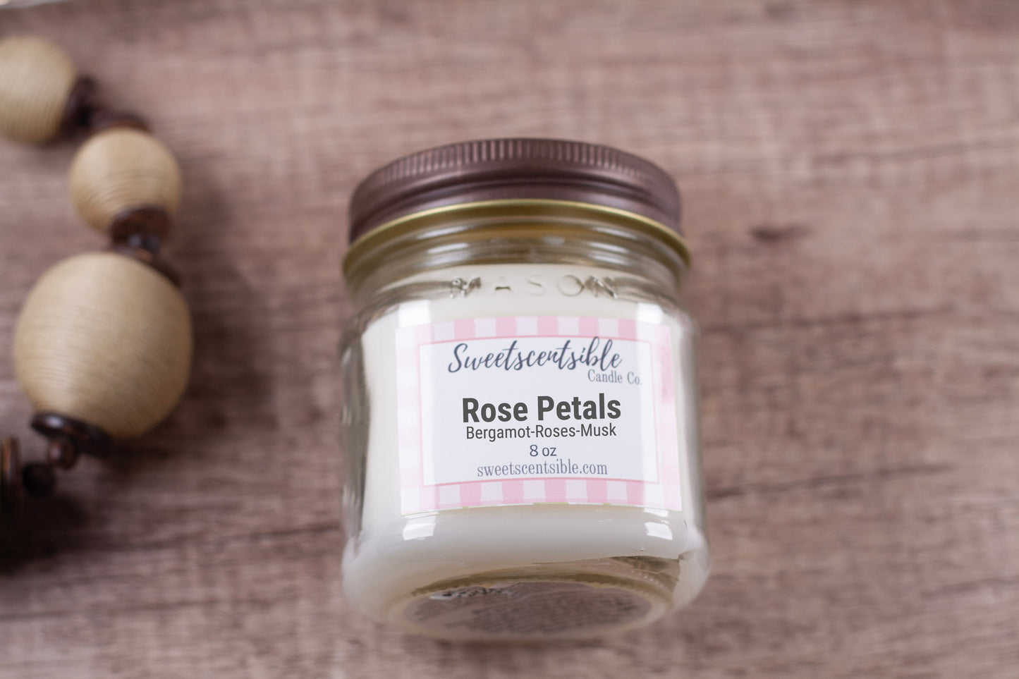 Rose Petals in Mason Jar