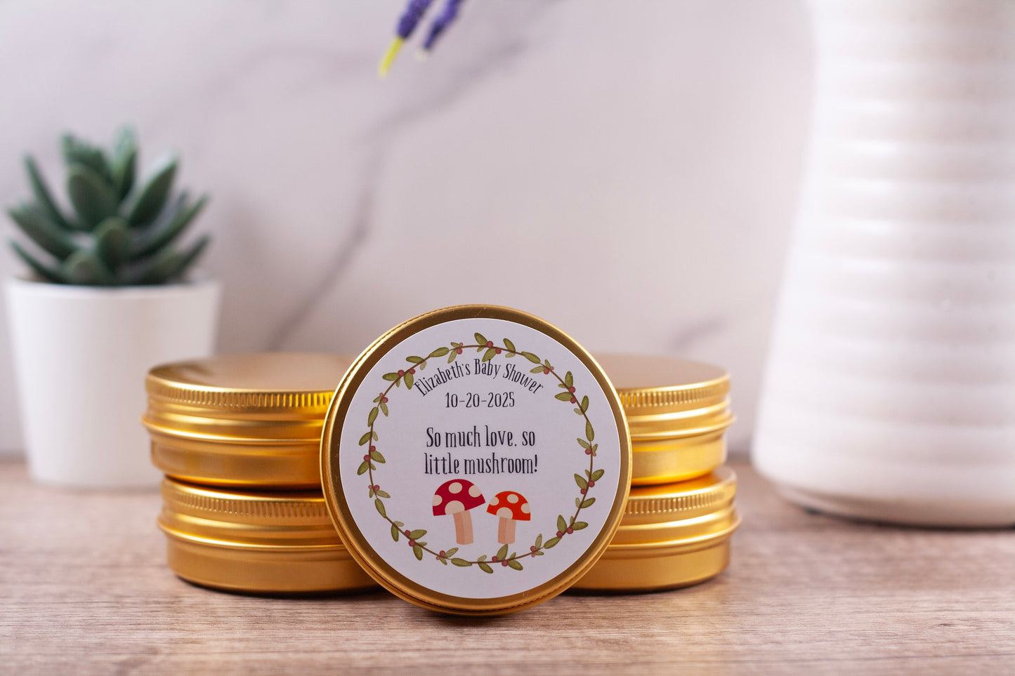 Woodland Mushroom Baby Shower Candles | Neutral Unisex Theme | Set of 12