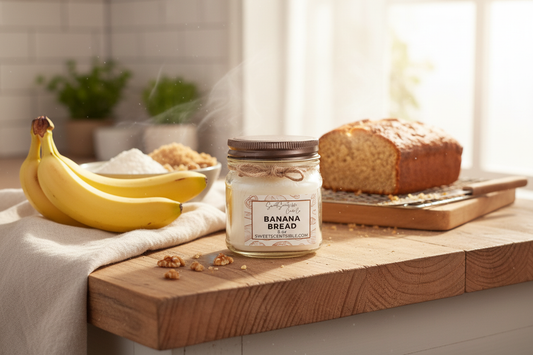 Banana Bread Candle Lifestyle Background
